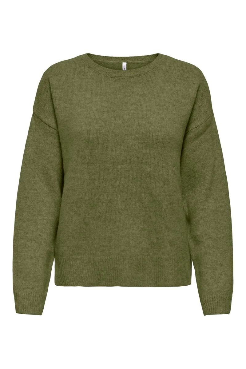 Only - Onlolivia Ls O-Neck Cc Knt - 5101460 Sphagnum Melange