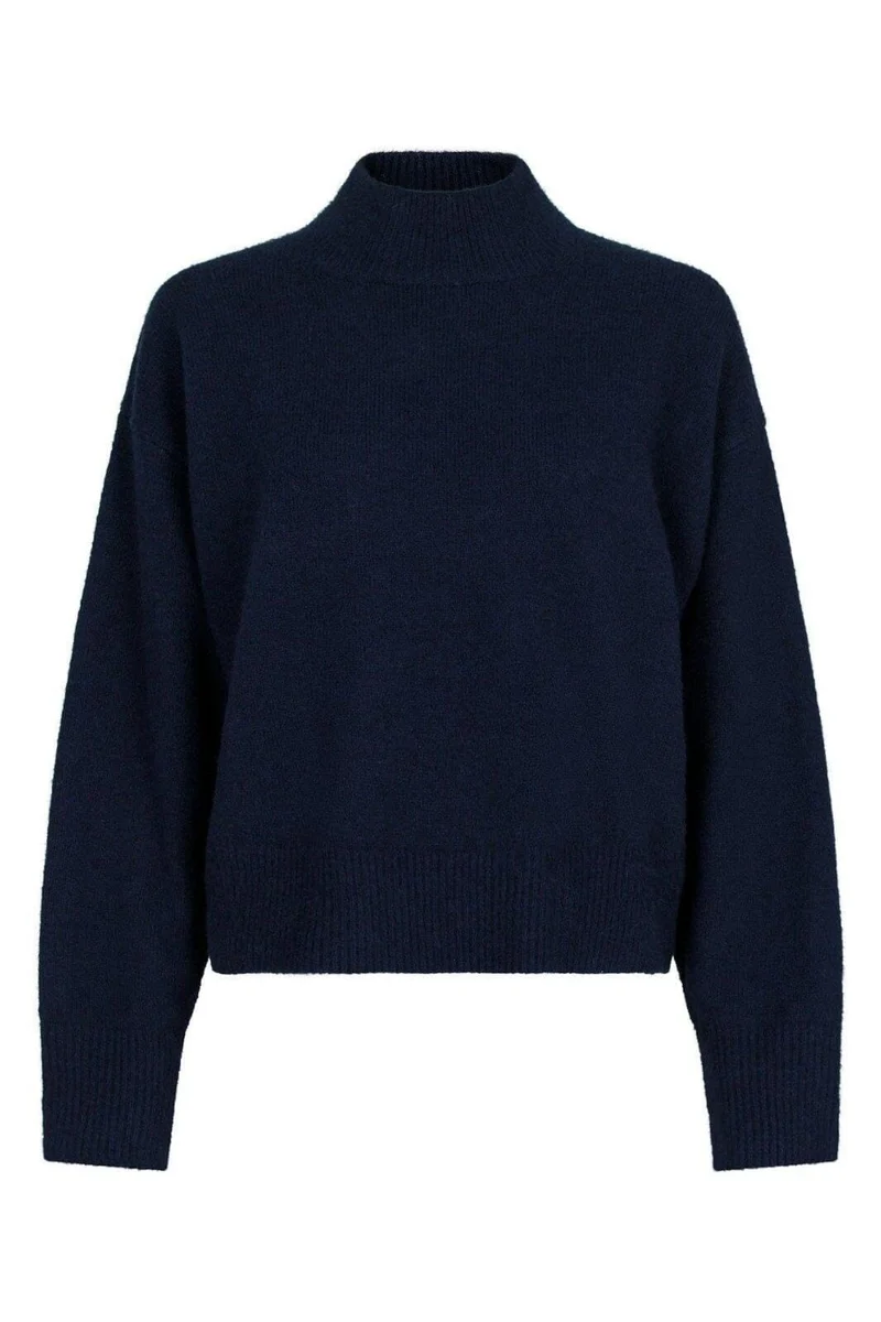 Neo Noir - Paulina Knit Blouse - Navy
