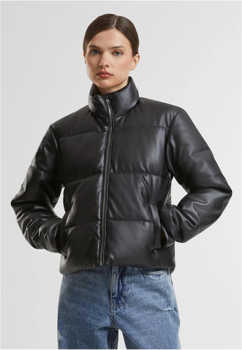 UC Synthetic Leather Puffer Jacket