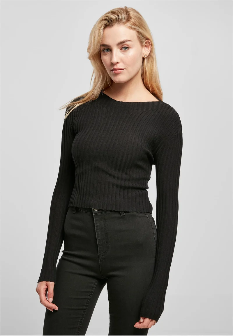 UC Short Rib Knit Twisted Back Sweater