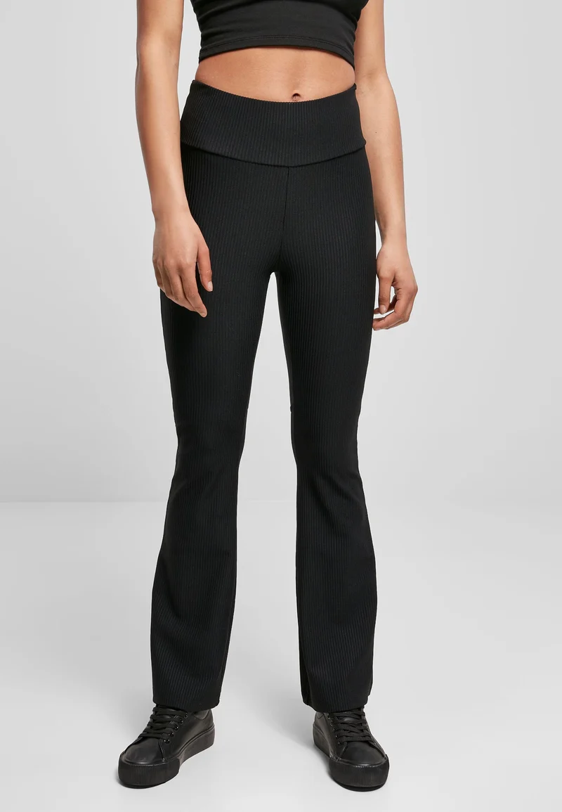 UC High Waist Rib Boot Cut Tights