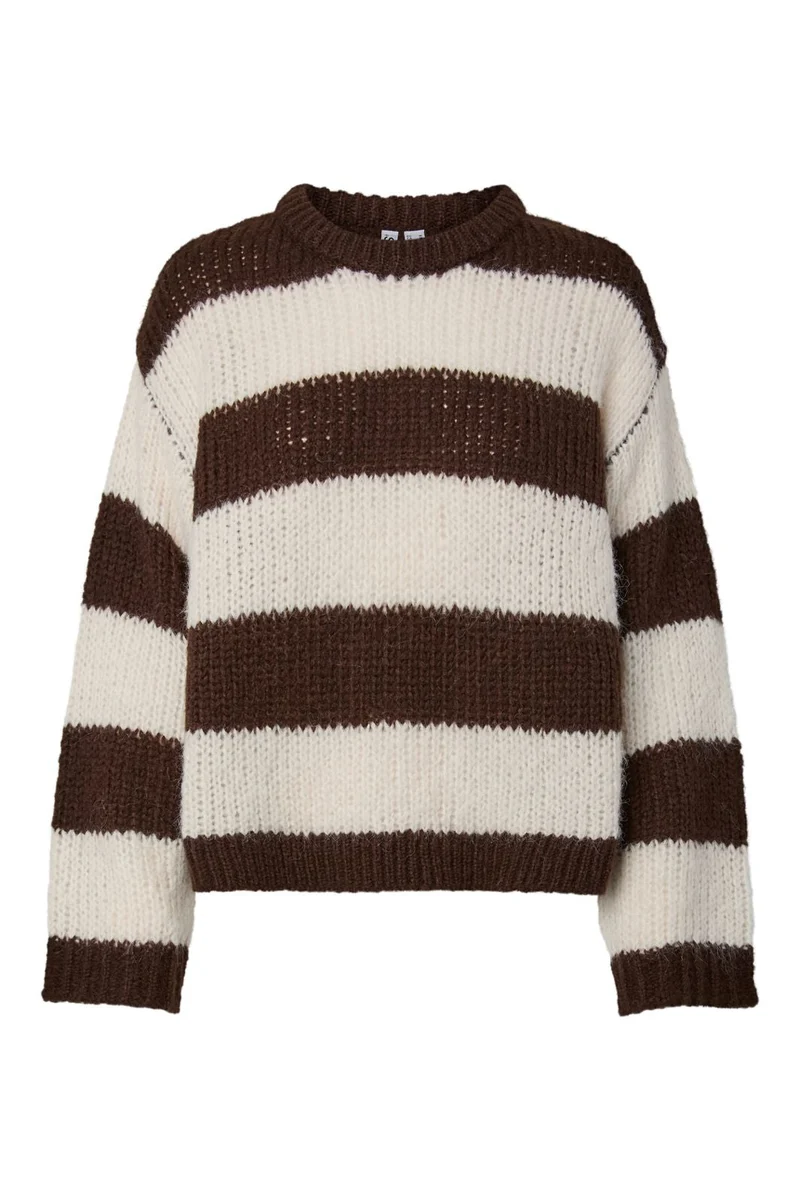 Pieces - Pcdorthea Ls Chunky Knit - 5104862 Hot Fudge Coconut Milk