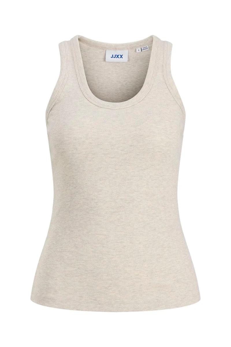 Jjxx - Jxfrida Sl U-Neck Top - 5018836 Oatmeal Melange