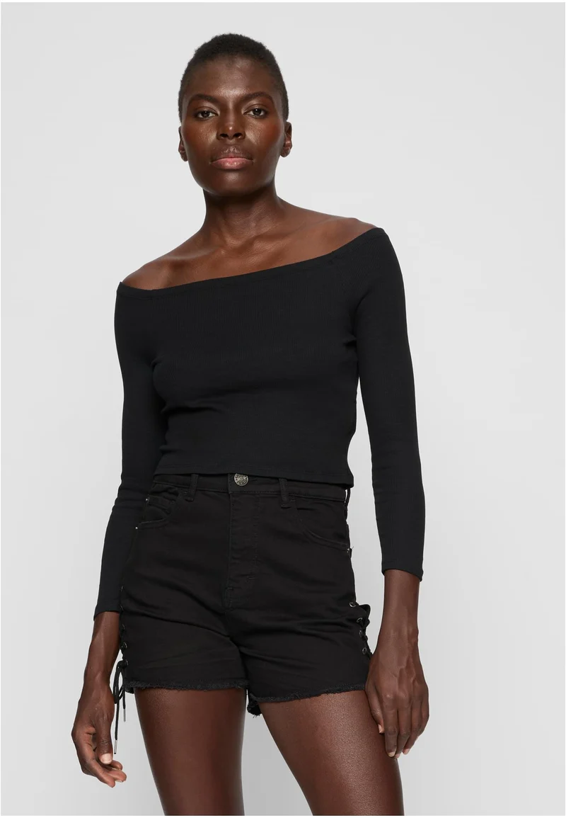 UC Off Shoulder Rib Longsleeve