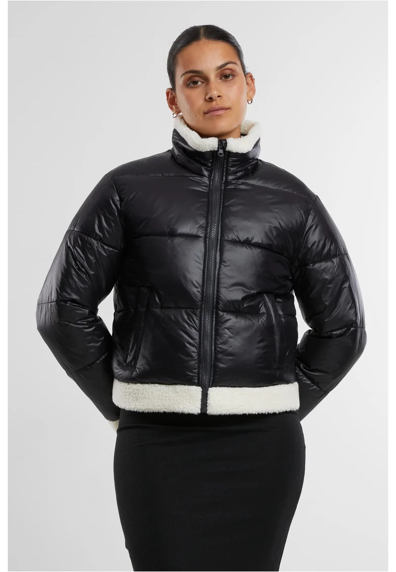 UC Ladies Recycled Shiny Puffer Sherpa Jacket