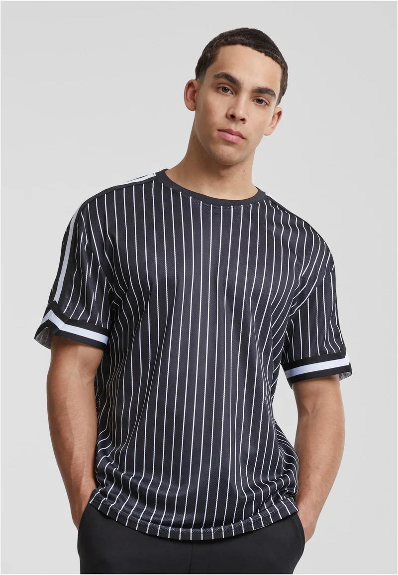 UC Oversized Striped Mesh Tee