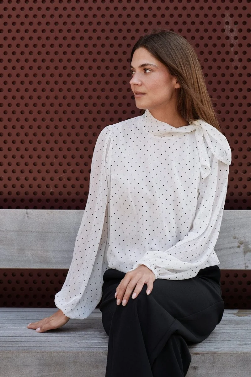 Neo Noir - Dorellie Dot Blouse 170169 - 121 - Off White