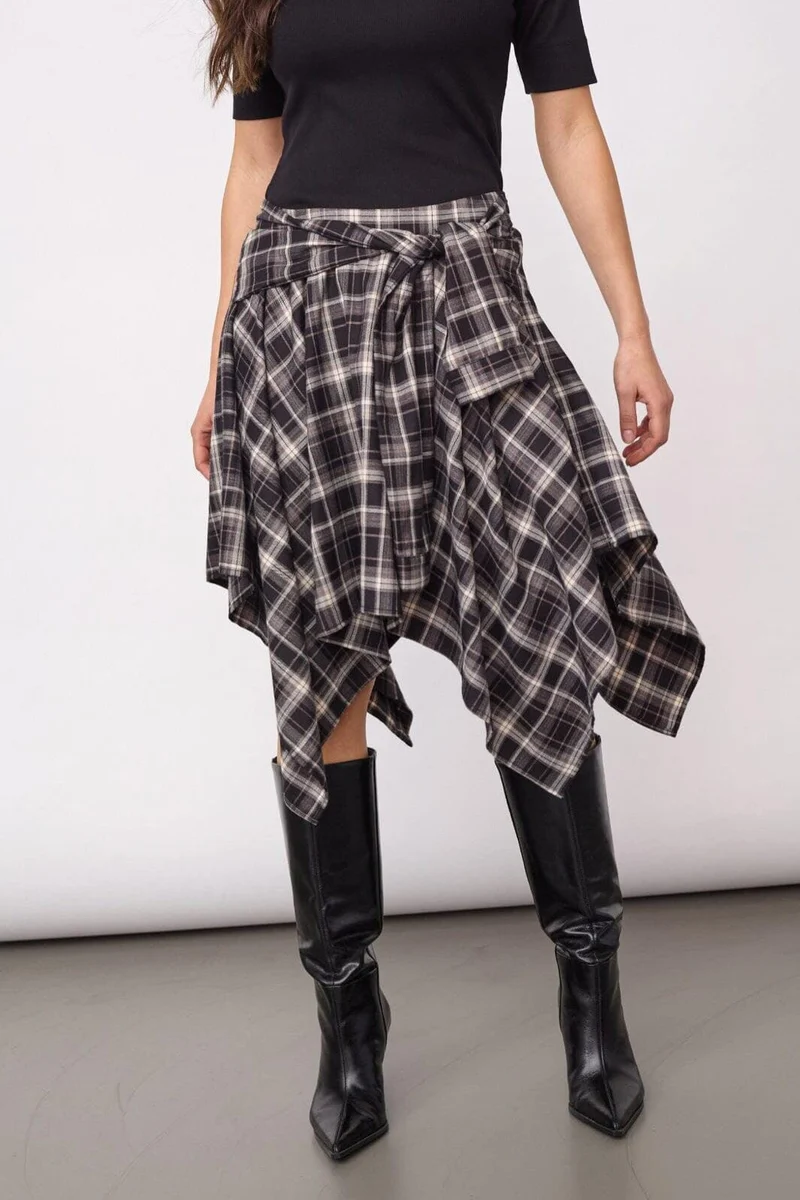 Co´Couture - Dagnycc Check Tie Skirt 500069 - 65001 - Black