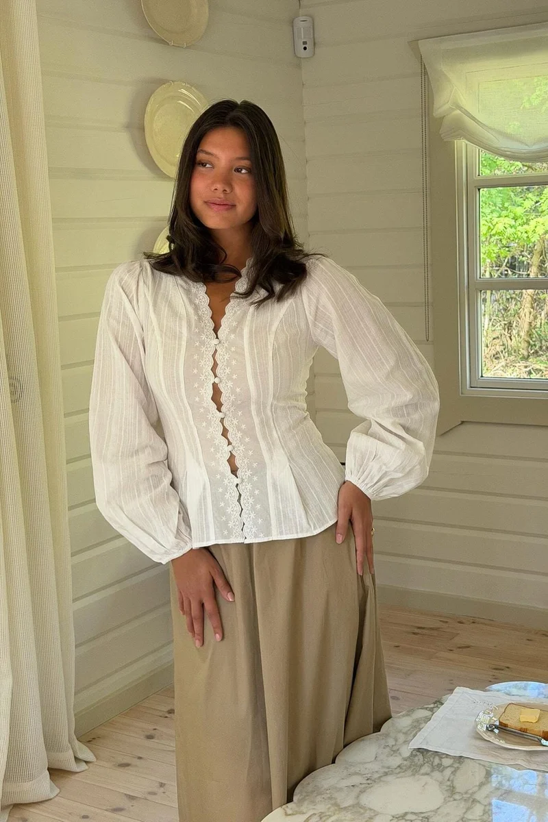 BYIC - Hazelic Shirt A25184 - White Embroidery
