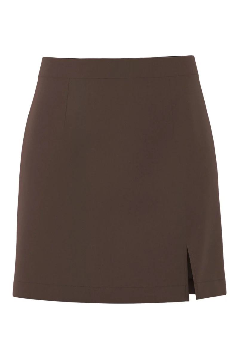 Pieces - Pcbozzy Slit Skirt - 5101986 Hot Fudge