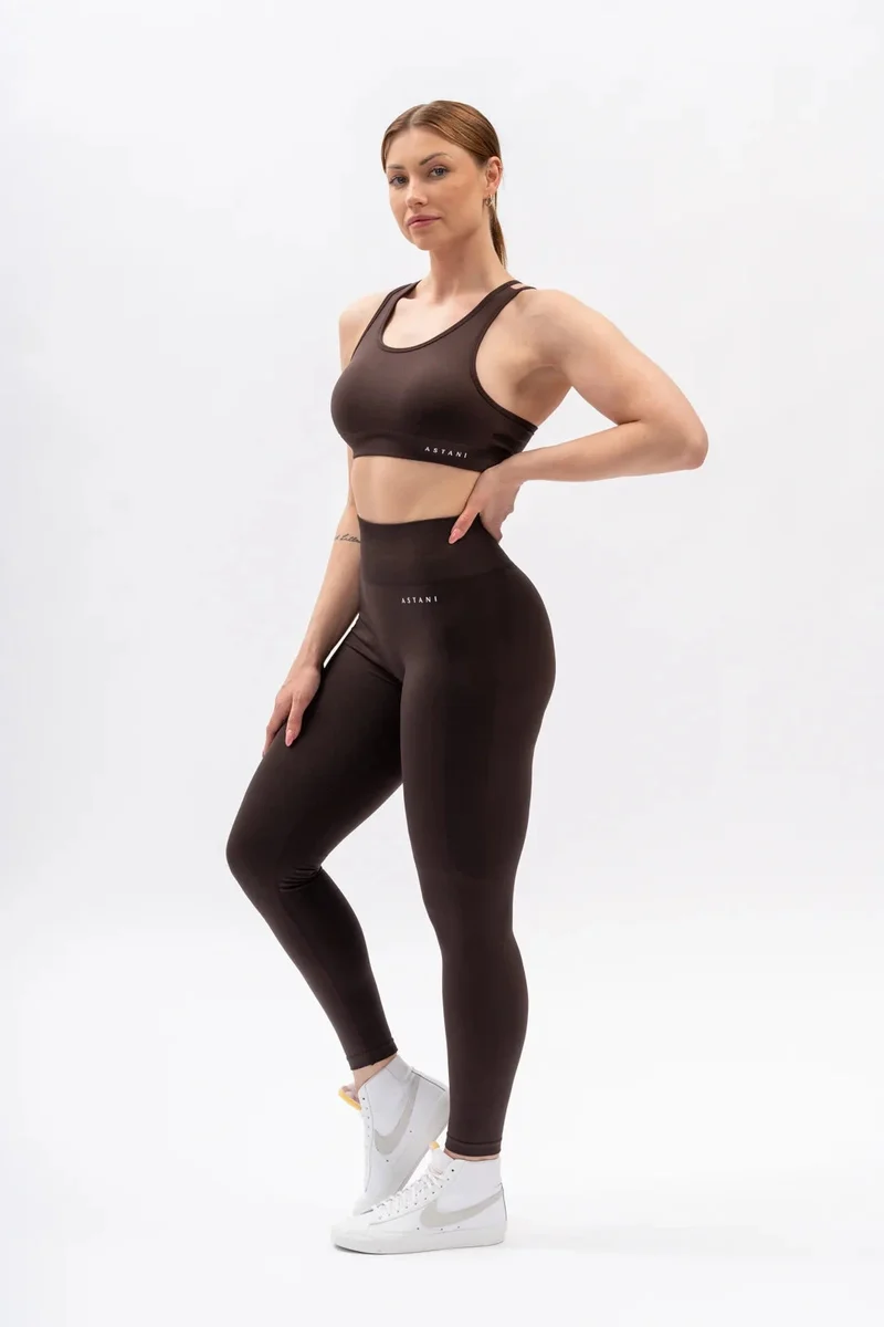 A BLISS Scrunch Tights - Dark Brown