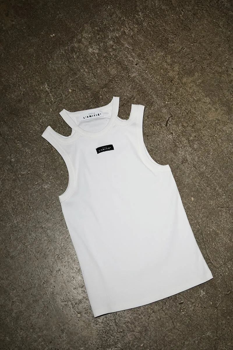 Haute L'Amitié - Sema Open Shoulder Tank Top HL10657 - Off-White