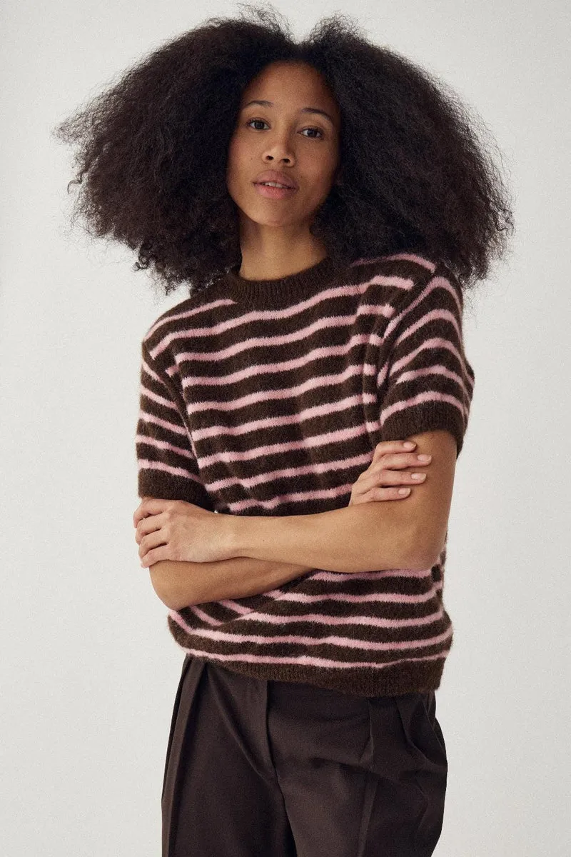 Noella - N-Monikah Ss Knit 16570003 - 1537 - Brown Rose Stripe