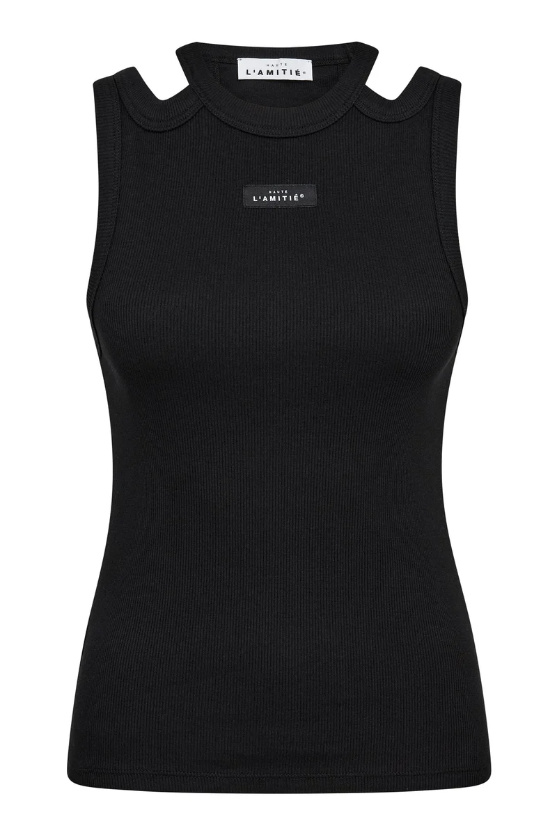 Haute L'Amitié - Sema Open Shoulder Tank Top HL10657 - Black