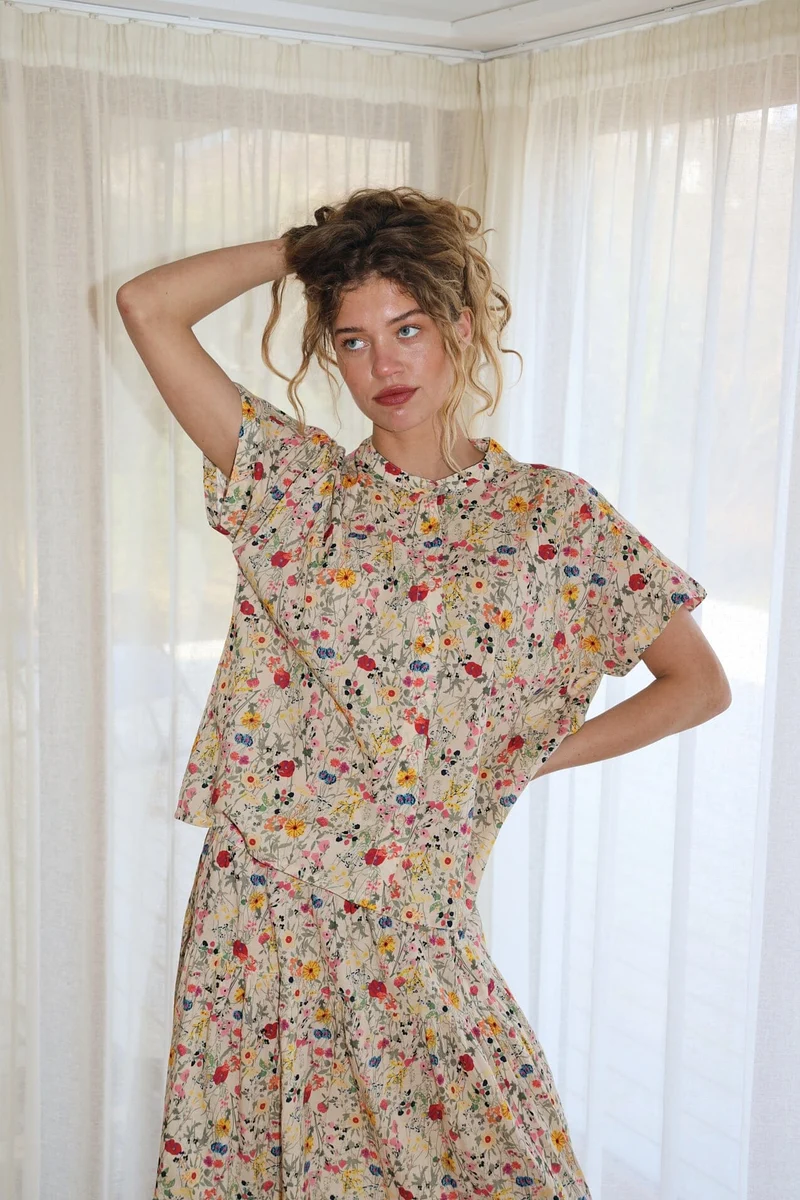 Lollys Laundry - Myall Shirt Ss 26241-1009 - 74 - Flower Print