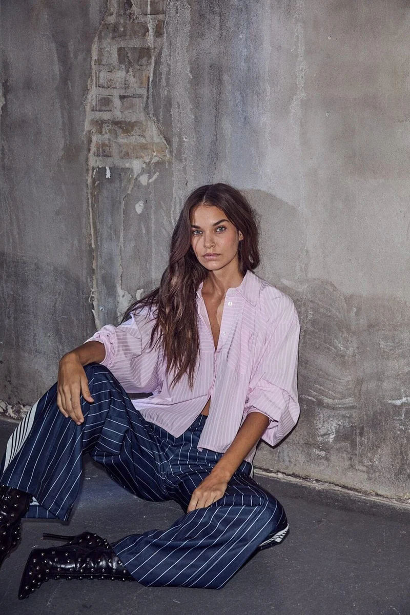 Haute L'Amitié - Sophie Rose Stripe Shirt HL10554 - Iced Rose