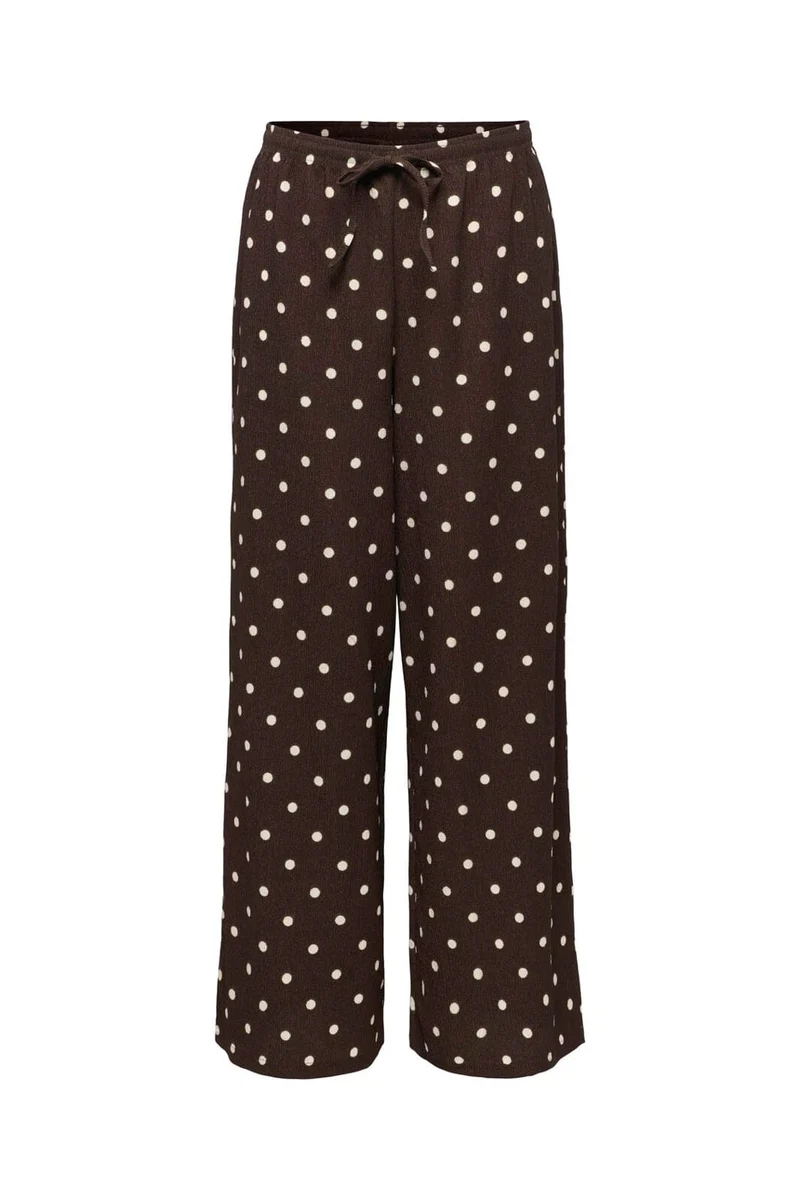 JDY - Jdydebbie New Loose Pant Dia - 5058908 Coffee Bean Sandshell Dot