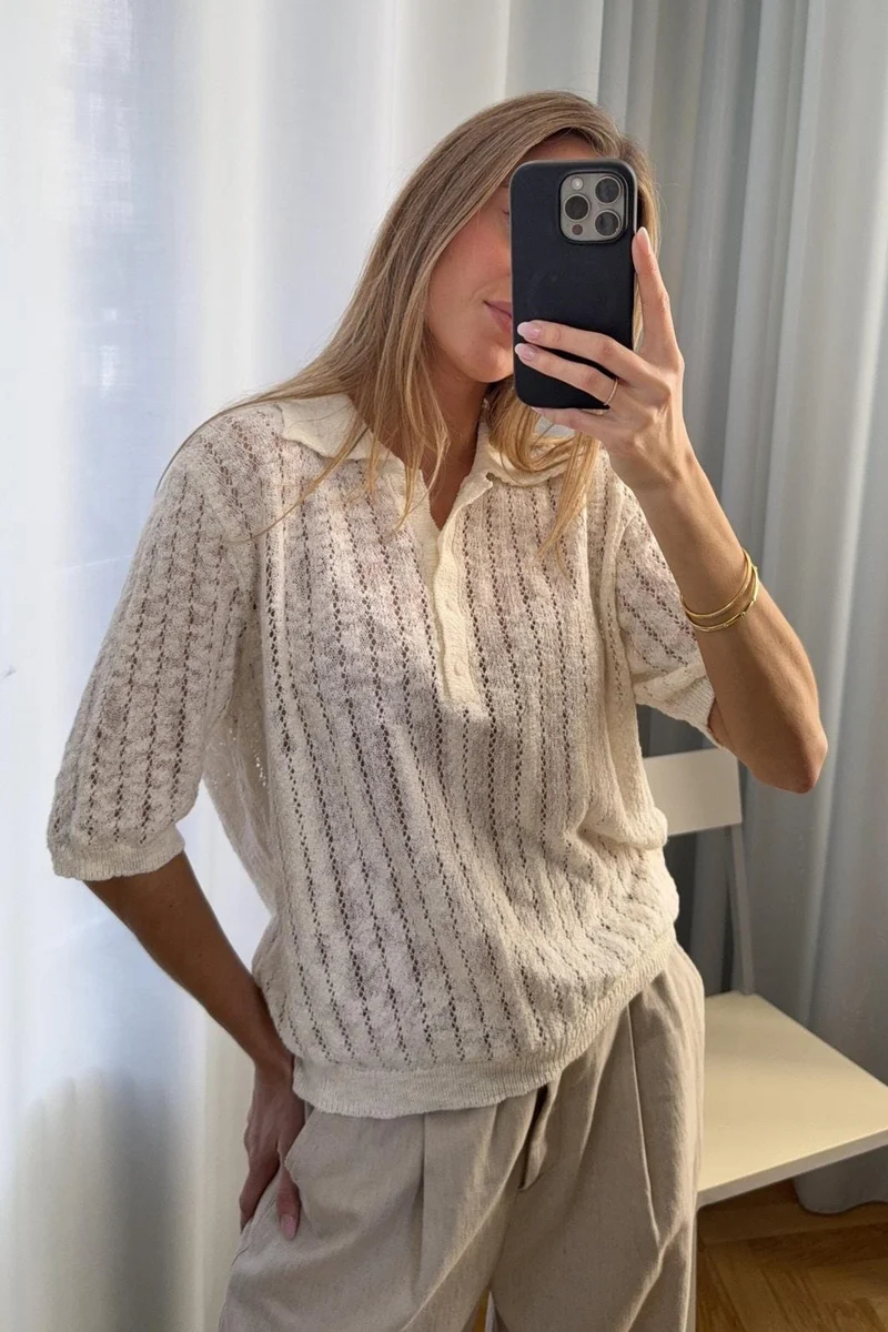 Modström - Agnesmd Ss Polo 59194 - 598 - Vanilla Cream