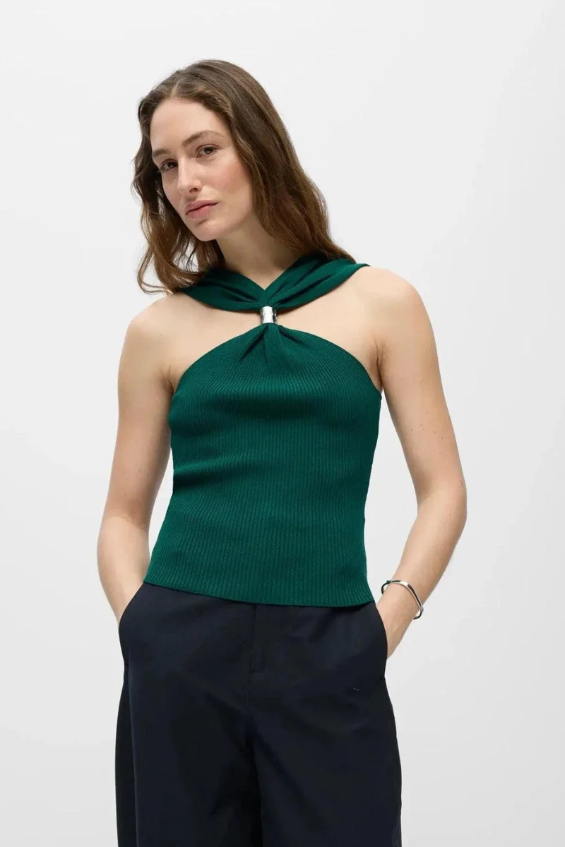 Object - Objcallie S/L Sli Knit Top 144 - 5002090 Botanical Garden
