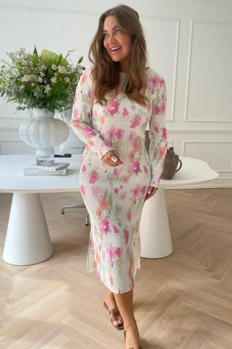 BYIC - Odaic Dress - pfbp Pink Flower Blush Print