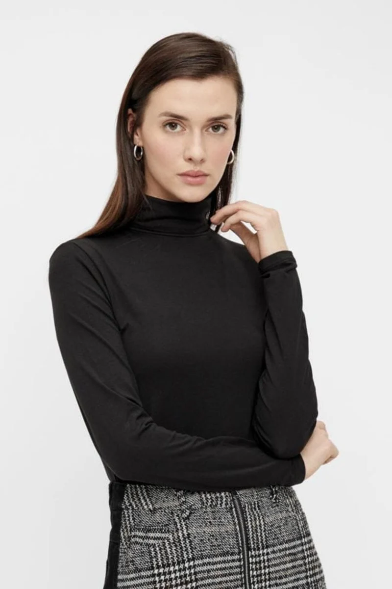 Pieces - Pcsirene Ls Rollneck Top - 3460413 Black