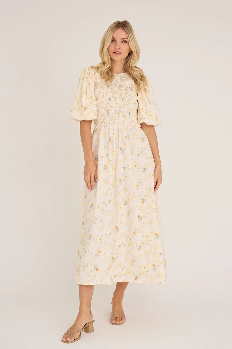 A-View - Tabita Dress AV5010 - 201 - Sand/Yellow