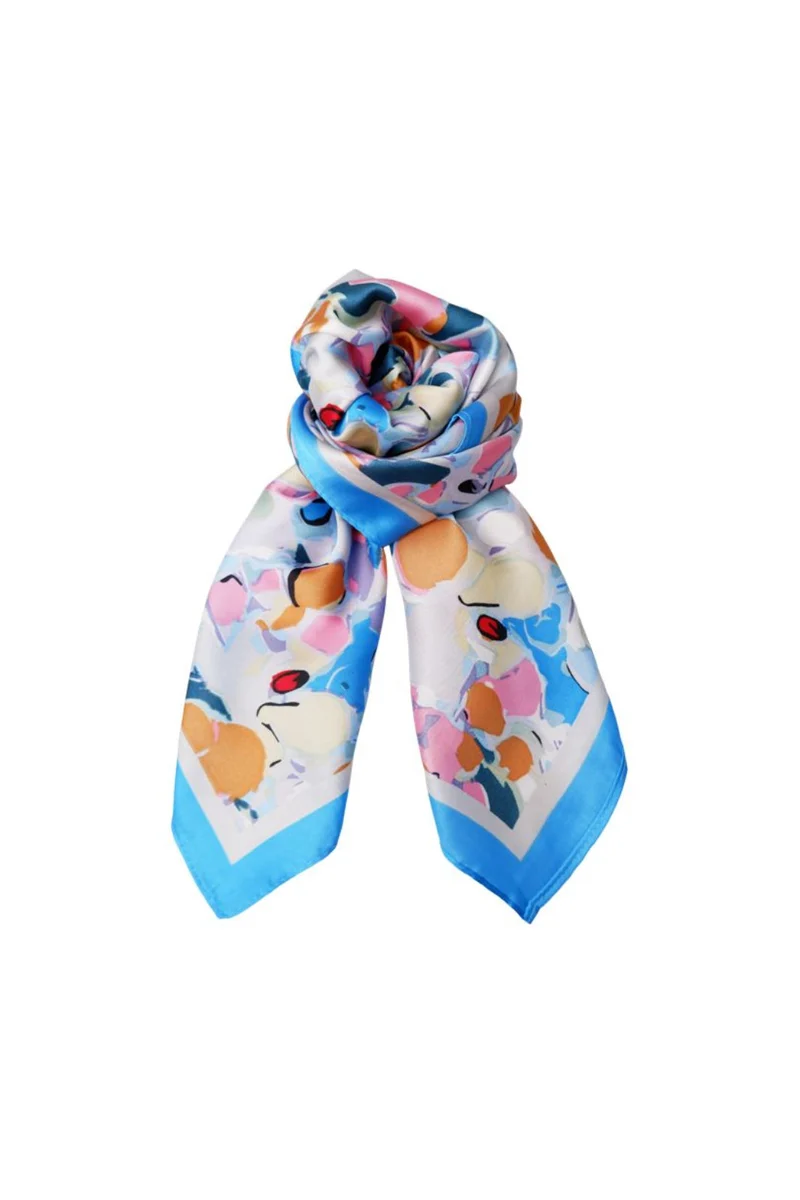 Black Colour - Bcleeva Mini Scarf 3679 - Blue Multi