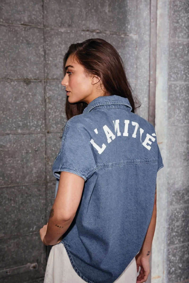 Haute L'Amitié - Denim Ns Logo Shirt HL10593 - Used Denim
