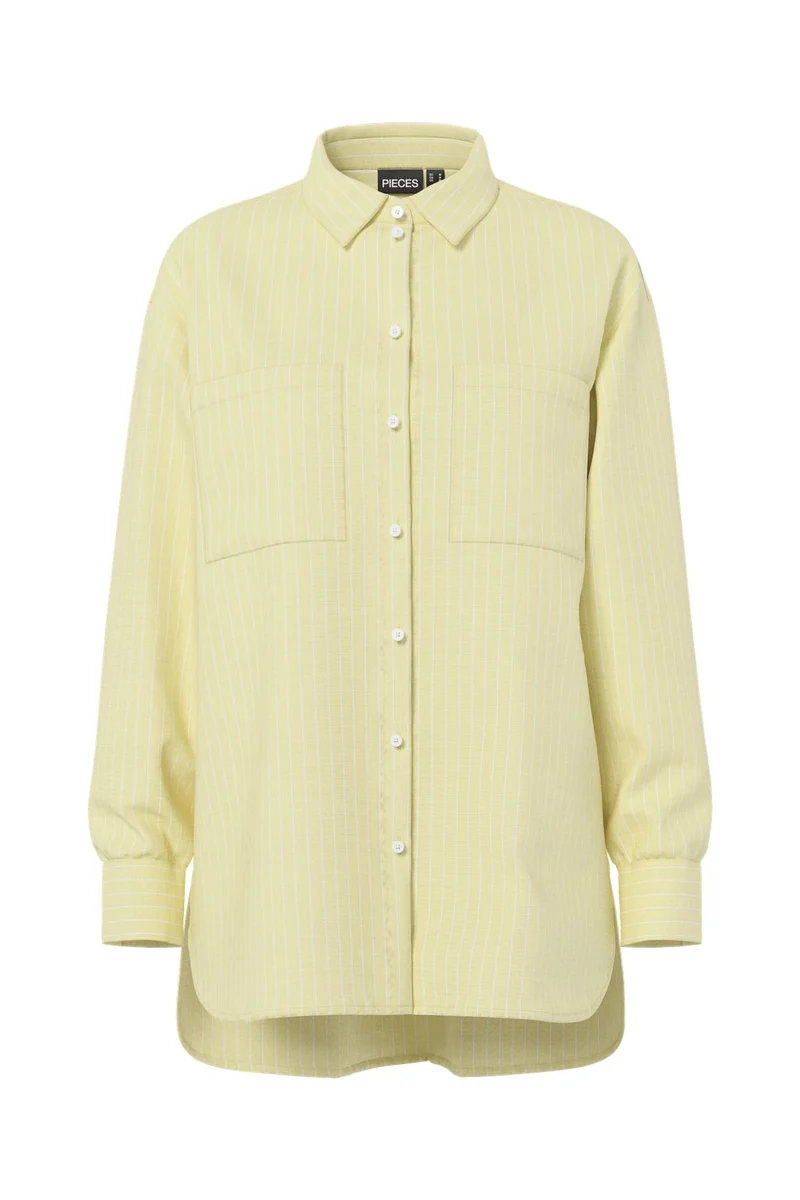 Pieces - Pcmelia Ls Loose Shirt - 4993052 French Vanilla Thin Bright White