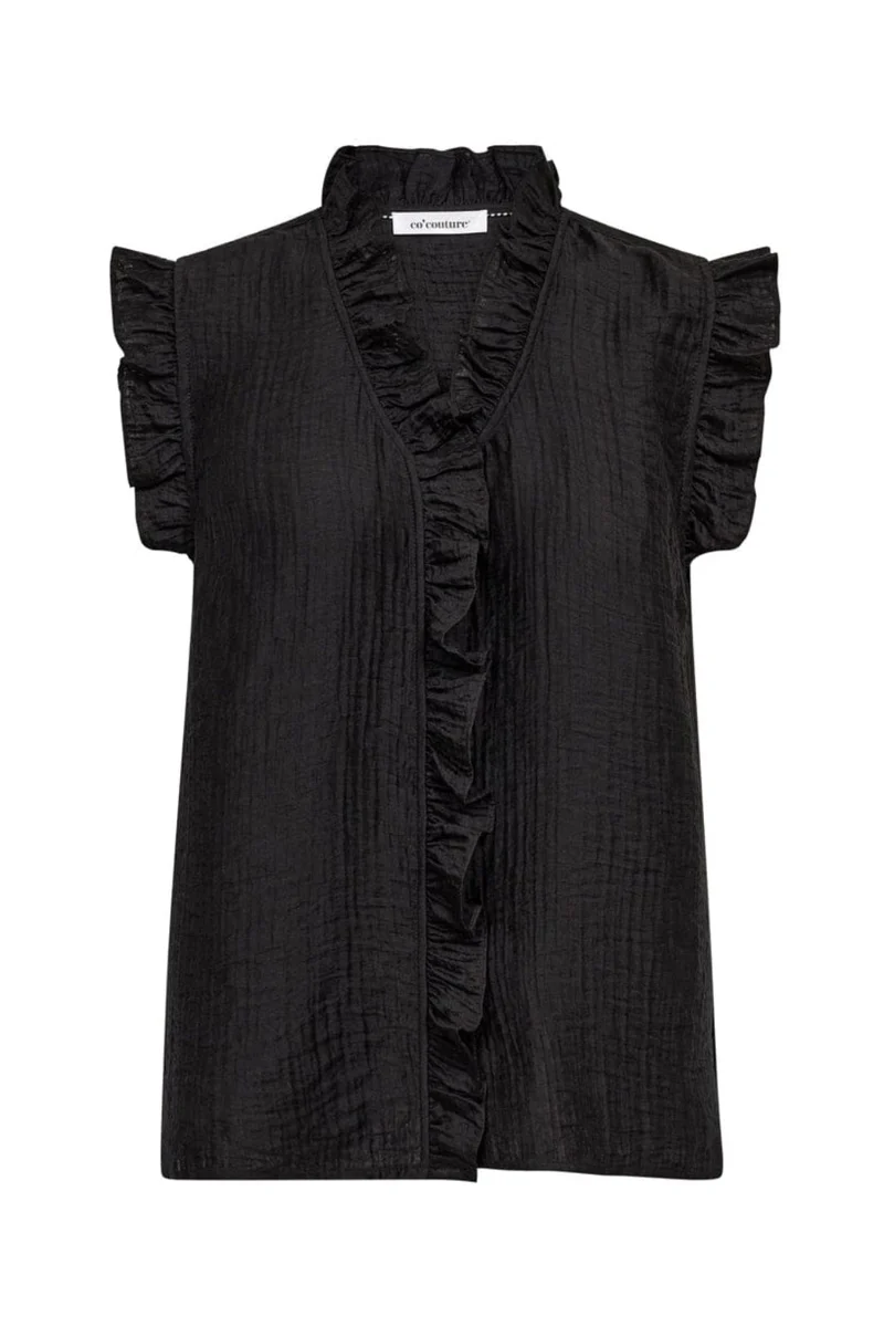 Co´Couture - Tassycc Frill Top 45161 - 96 - Black