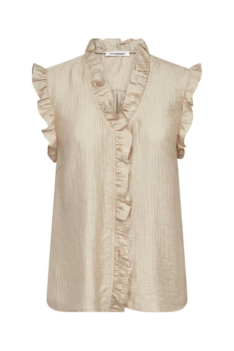 Co´Couture - Tassycc Frill Top 45161 - 320 - Bisquit