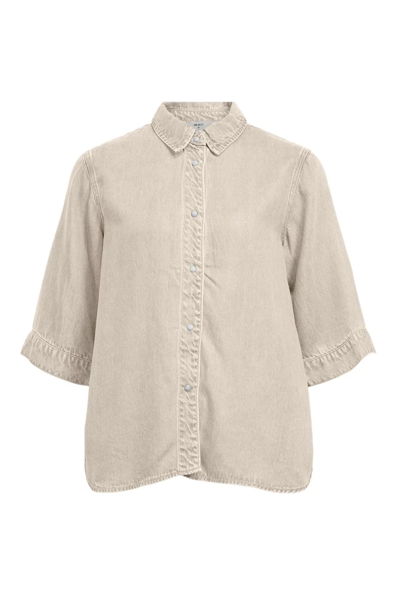 Object - Objframe 2/4 Re Denim Top - 4991769 Birch