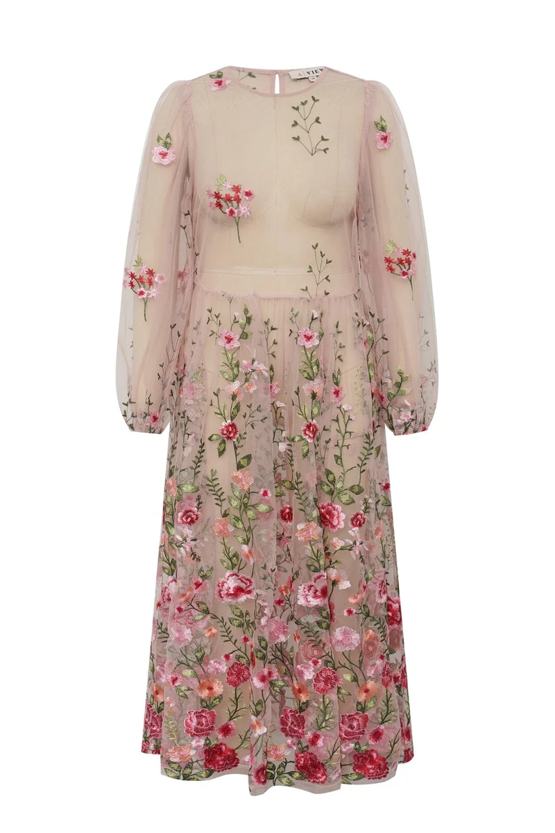 A-View - Fuschia Dress AV4614 - 255 - Rose/Red
