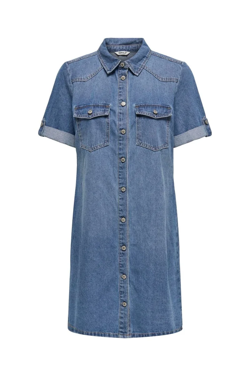 Only - Onllisa S/S Dress Gua - 4806216 Medium Blue Denim
