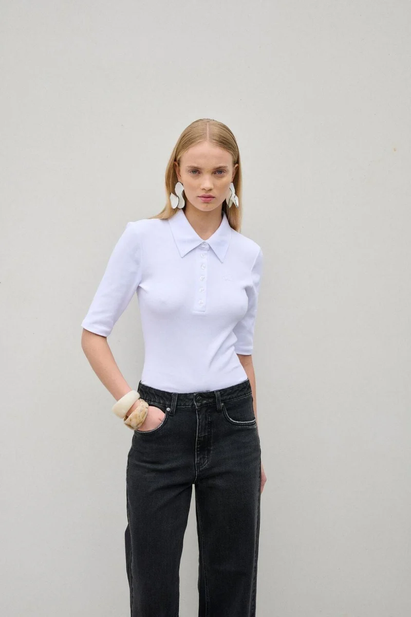 Gestuz - Gzdrew Polo Top 10910952 - 110601 - Bright White