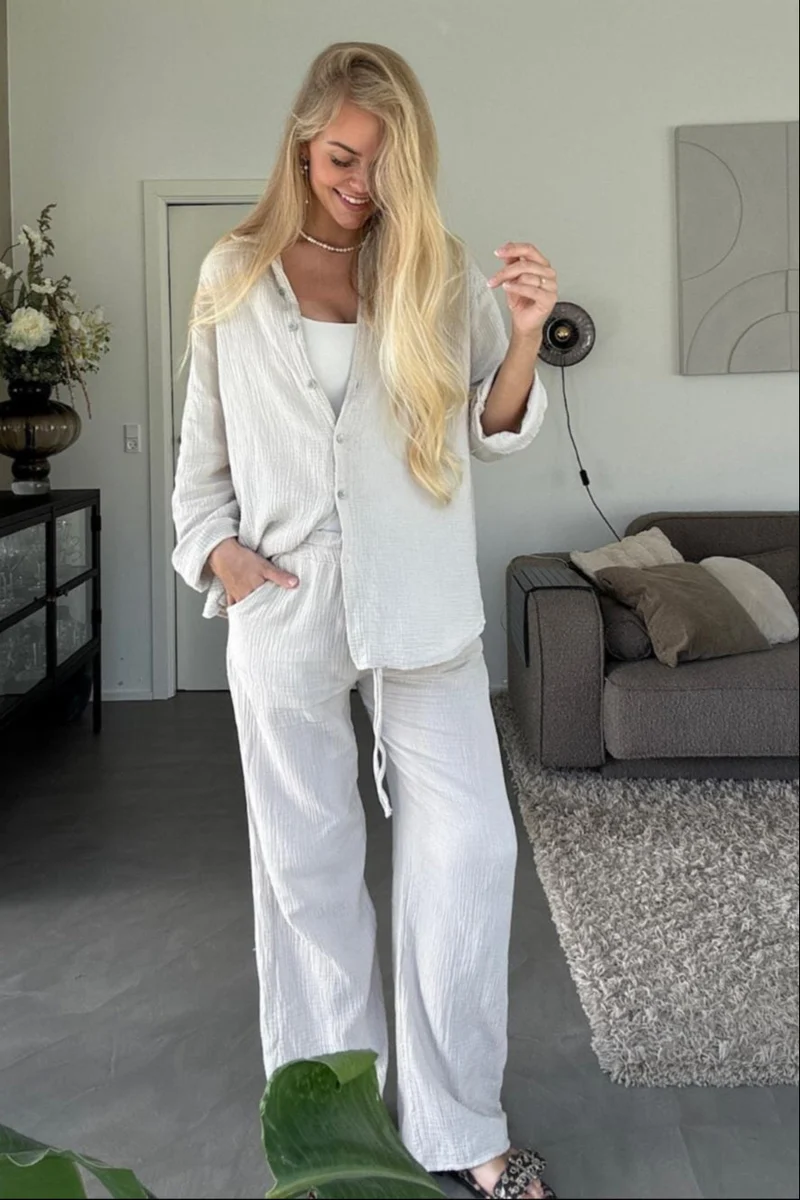 A-bee - Sonja Pants - Ecru