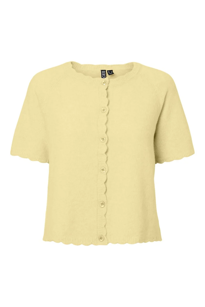 Pieces - Pcrath Ss O-Neck Knit Cardigan Pwp - 4997536 French Vanilla
