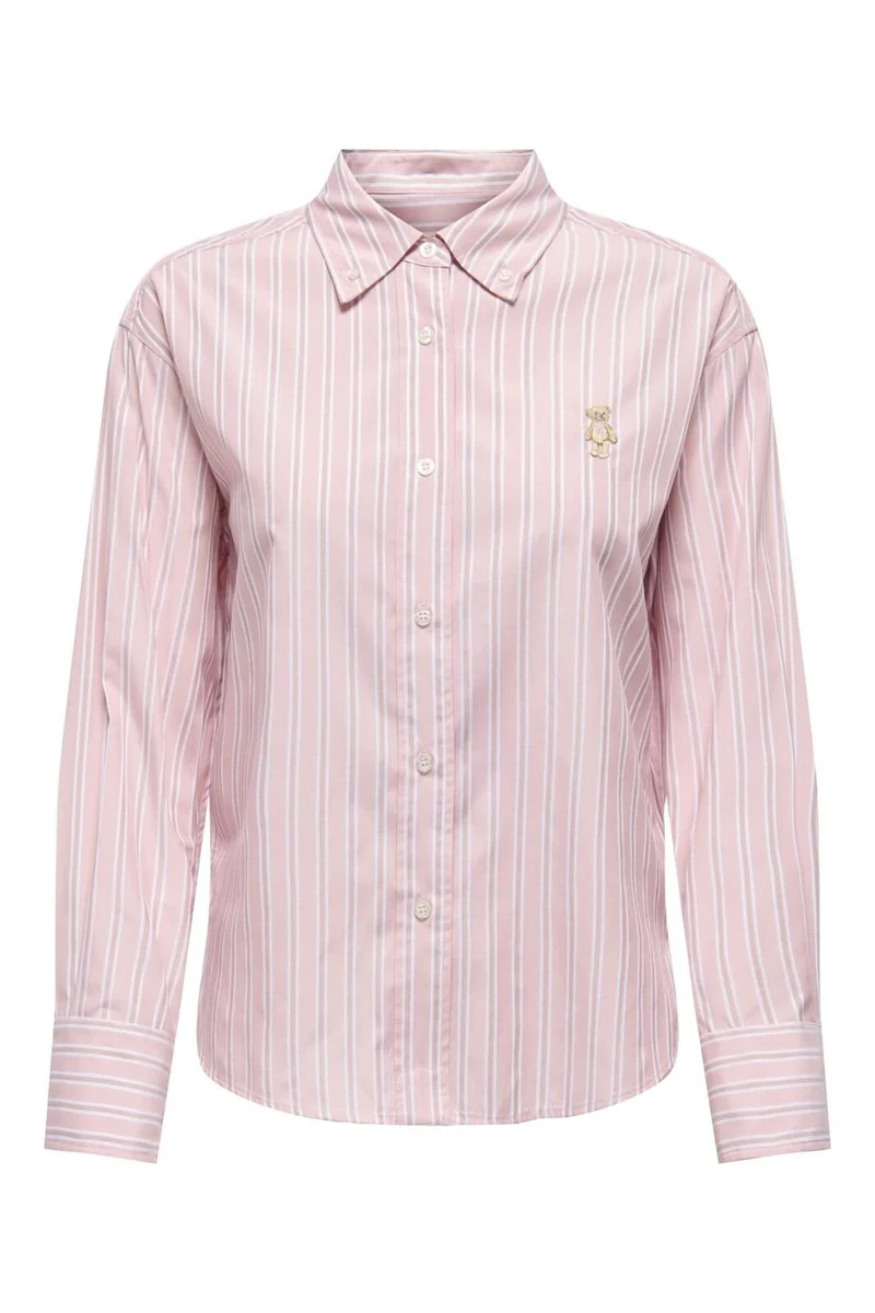 Only - Onlelara L/S Emb Shirt - 4976625 Crystal Rose Cloud Dancer