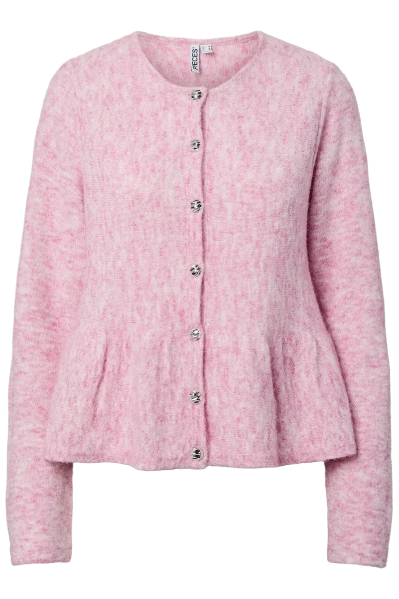 Pieces - Pcpinge Ls O-Neck Knit Cardigan - 5072103 Roseate Spoonbill
