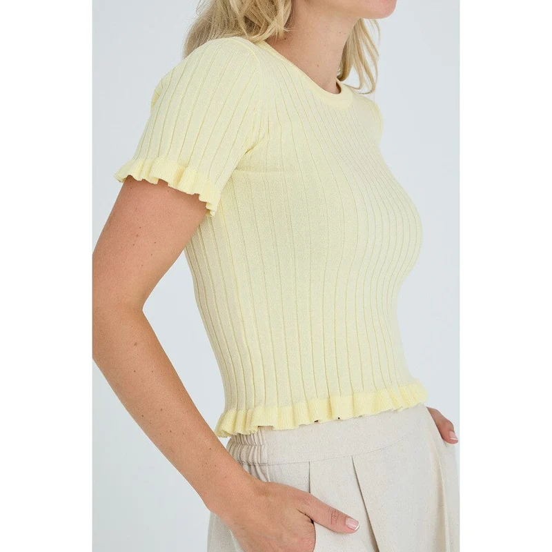 A-View - Fabi Knit Top AV7079 - 069 - Pale Yellow
