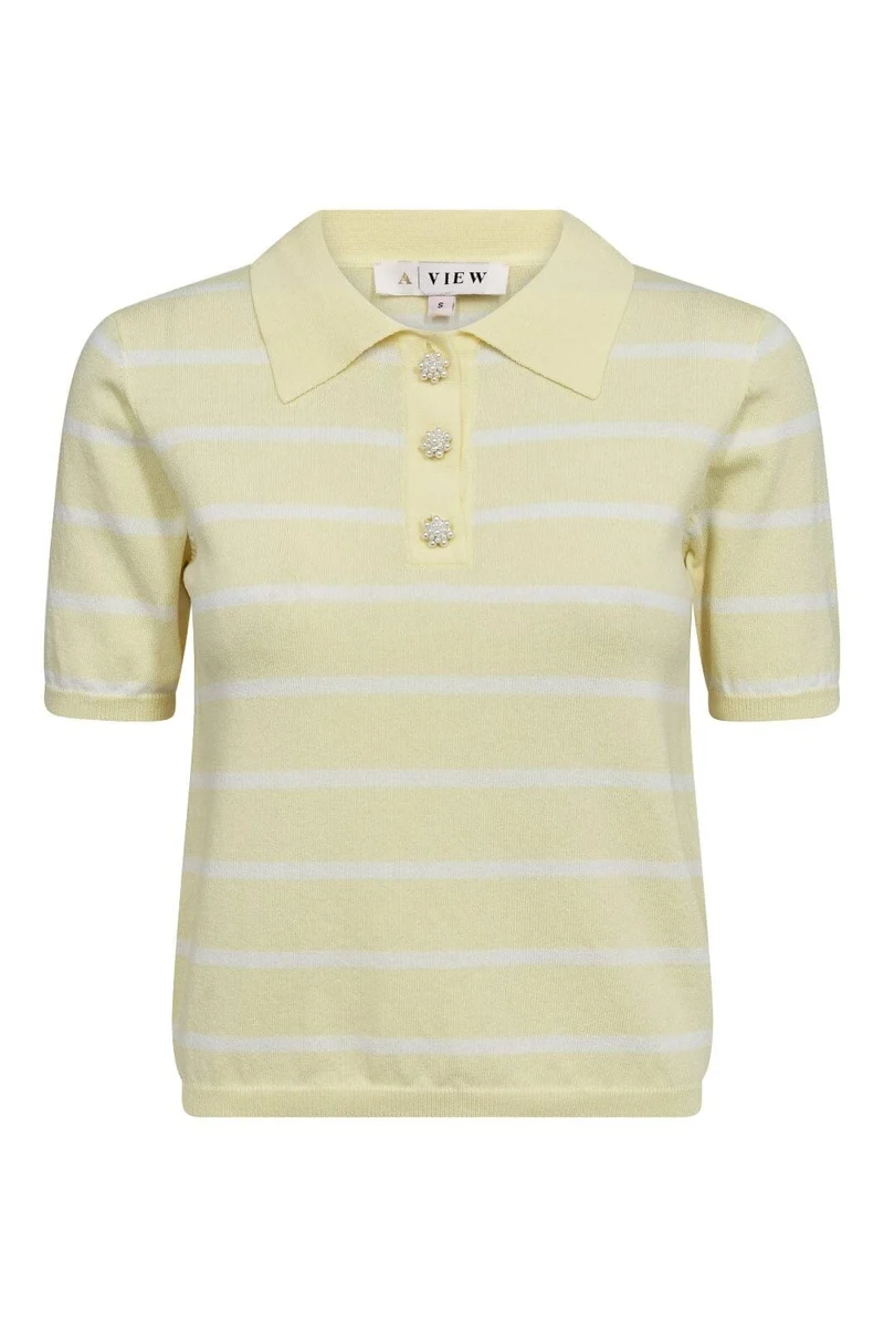 A-View - Elo Knit Polo AV7078 - 123 - Yellow/White