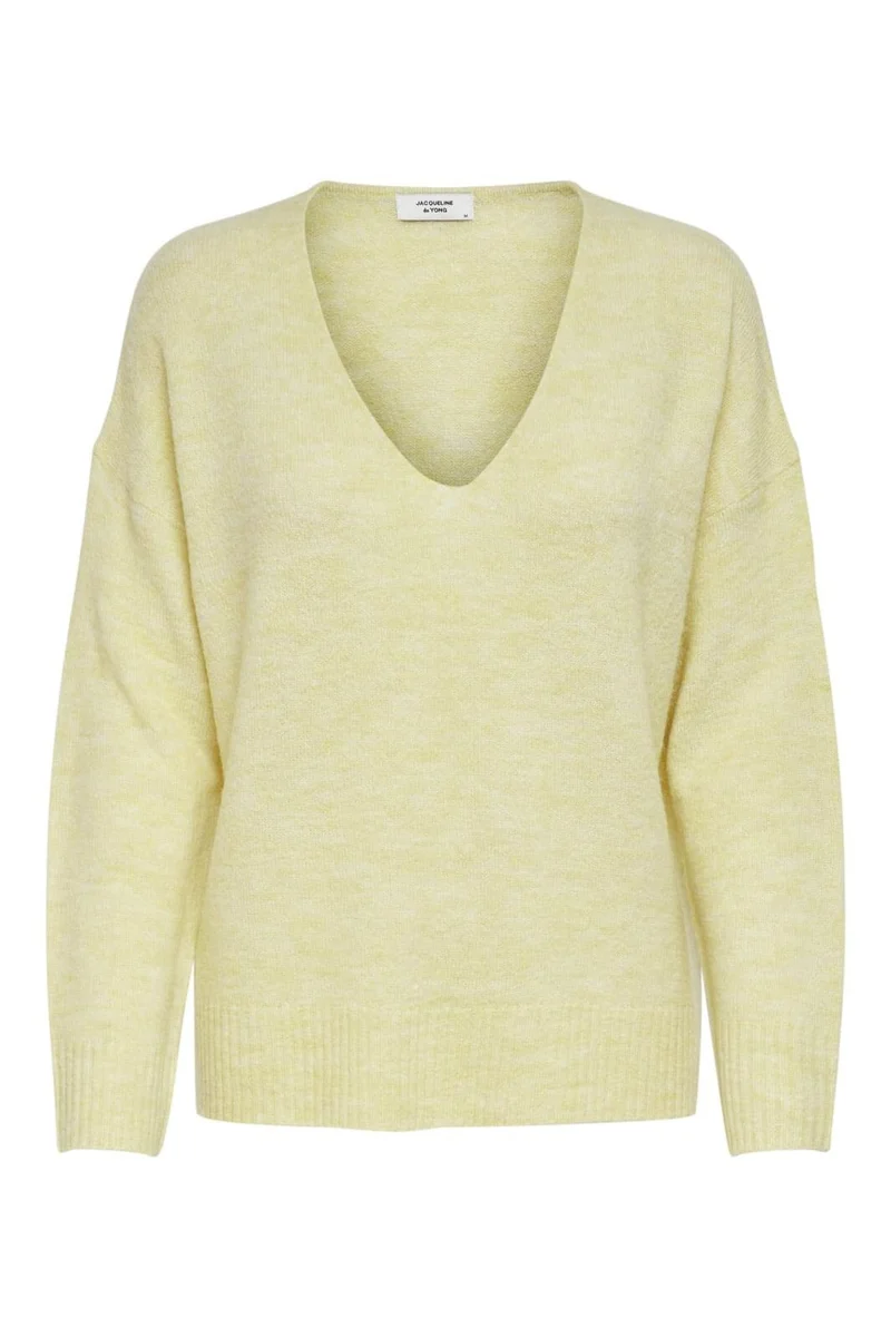 JDY - Jdyelanora L/S V-Neck Pullo. Knt - 3638243 Pastel Yellow Melange