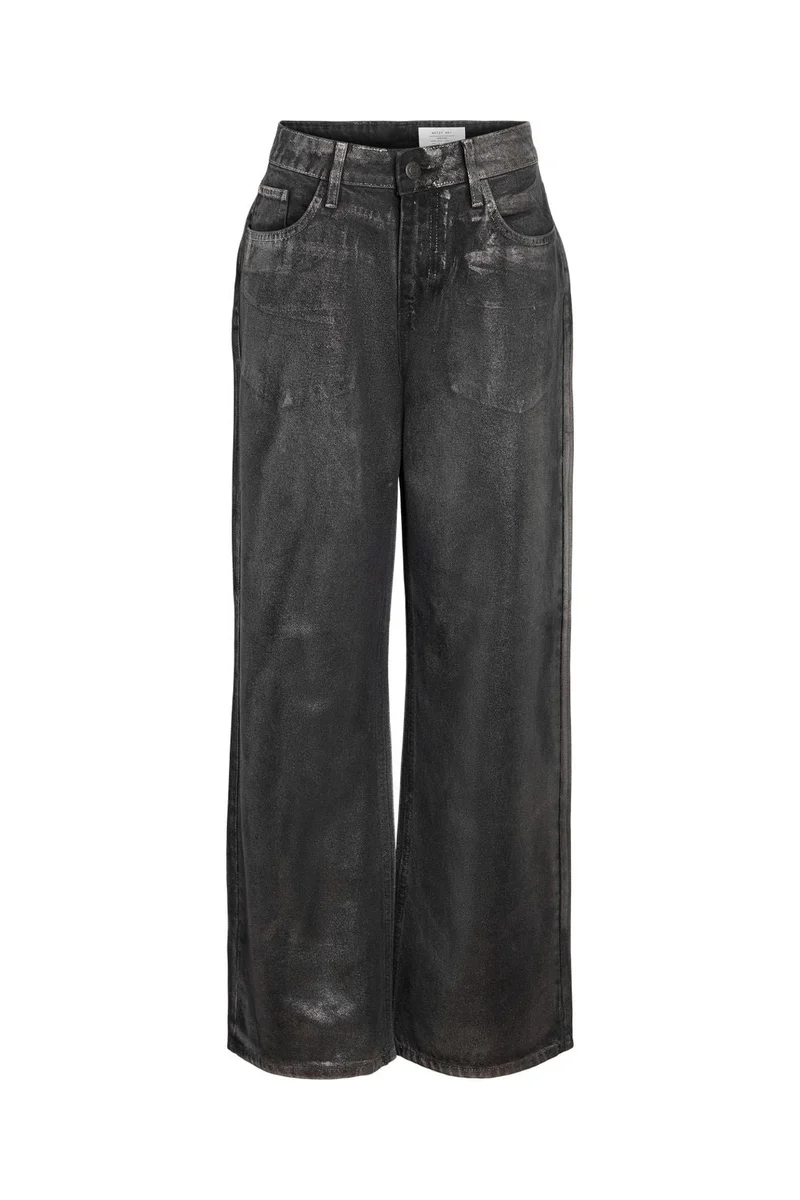 Noisy May - Nmadriana Nw Silver Coated Jeans Az453Mb - 4845014 Medium Blue Denim