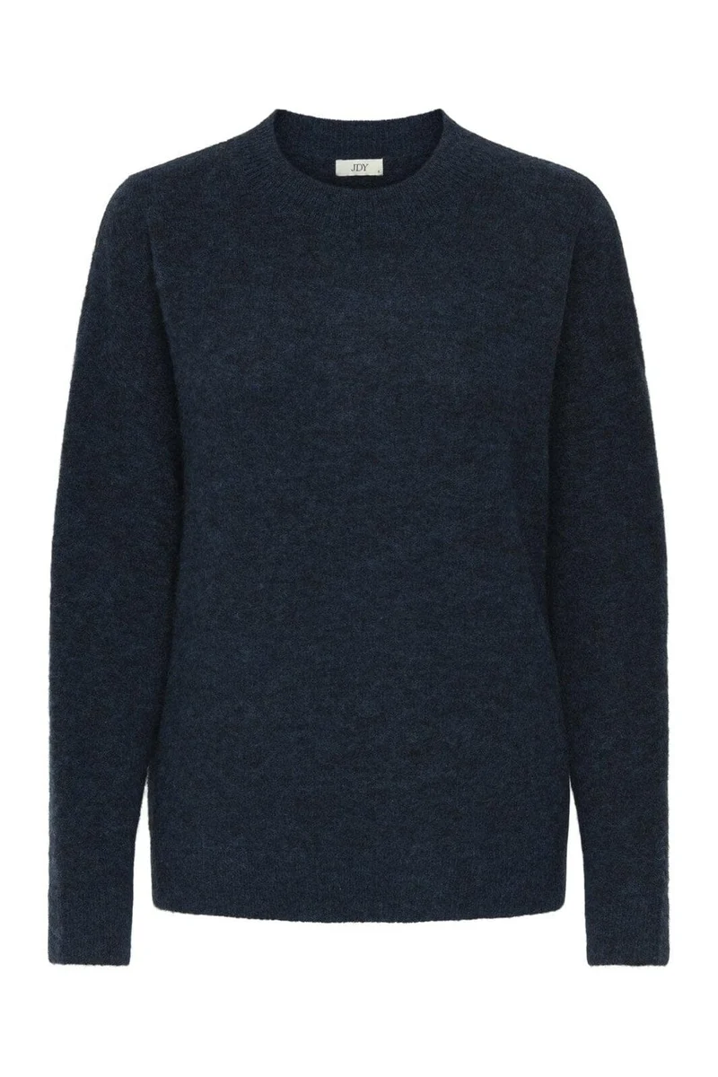 JDY - Jdyluna L/S O-Neck Pullover Knt - 4857482 Navy Blazer Melange