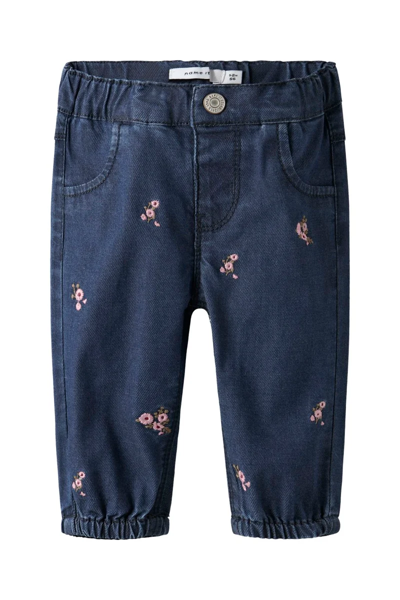 Name It - Nbfrose Shaped Emb Jeans 5321-Yb H - 4872342 Dark Blue Denim Flower Emb