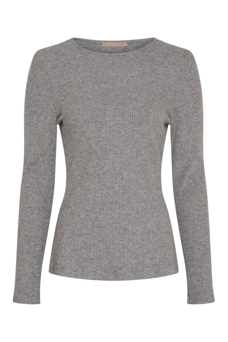 Marta Du Chateau - Mdclunara Ls Tee 38915M - Grey