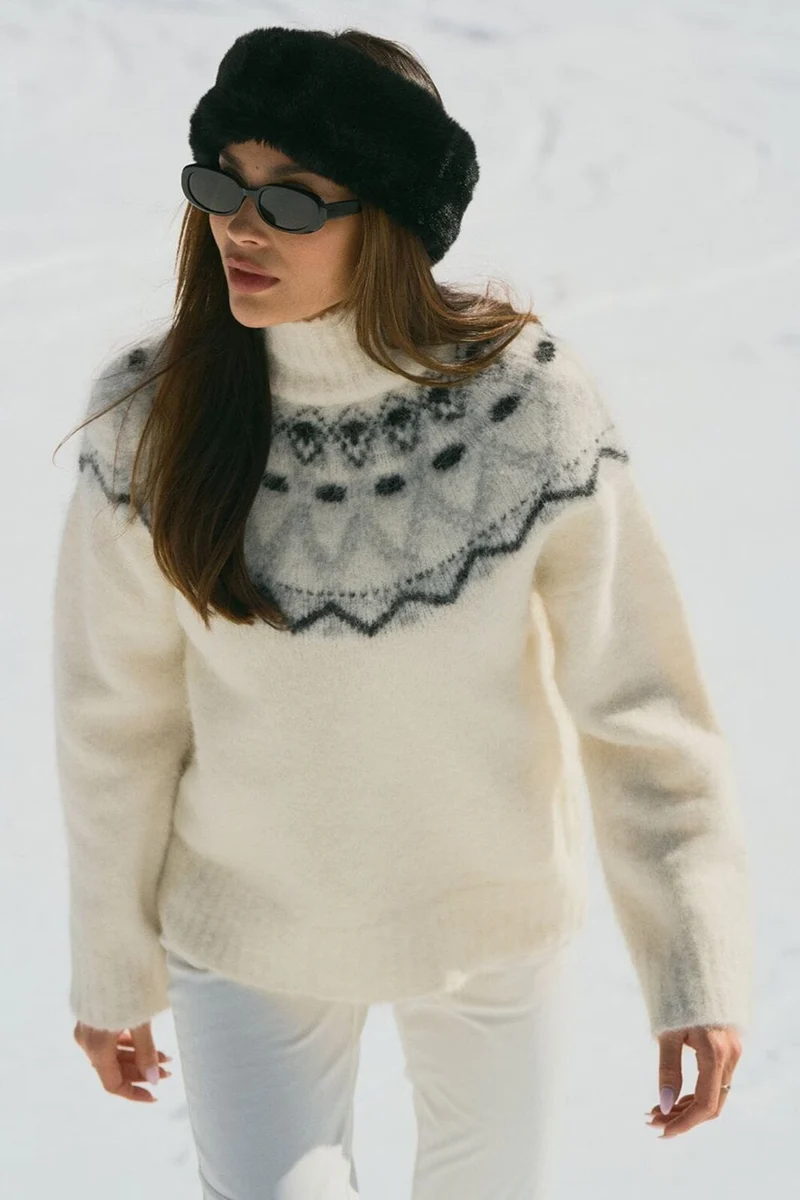 Twist & Tango - Champoluc Knitted Sweater 907077 - Fair Isle White
