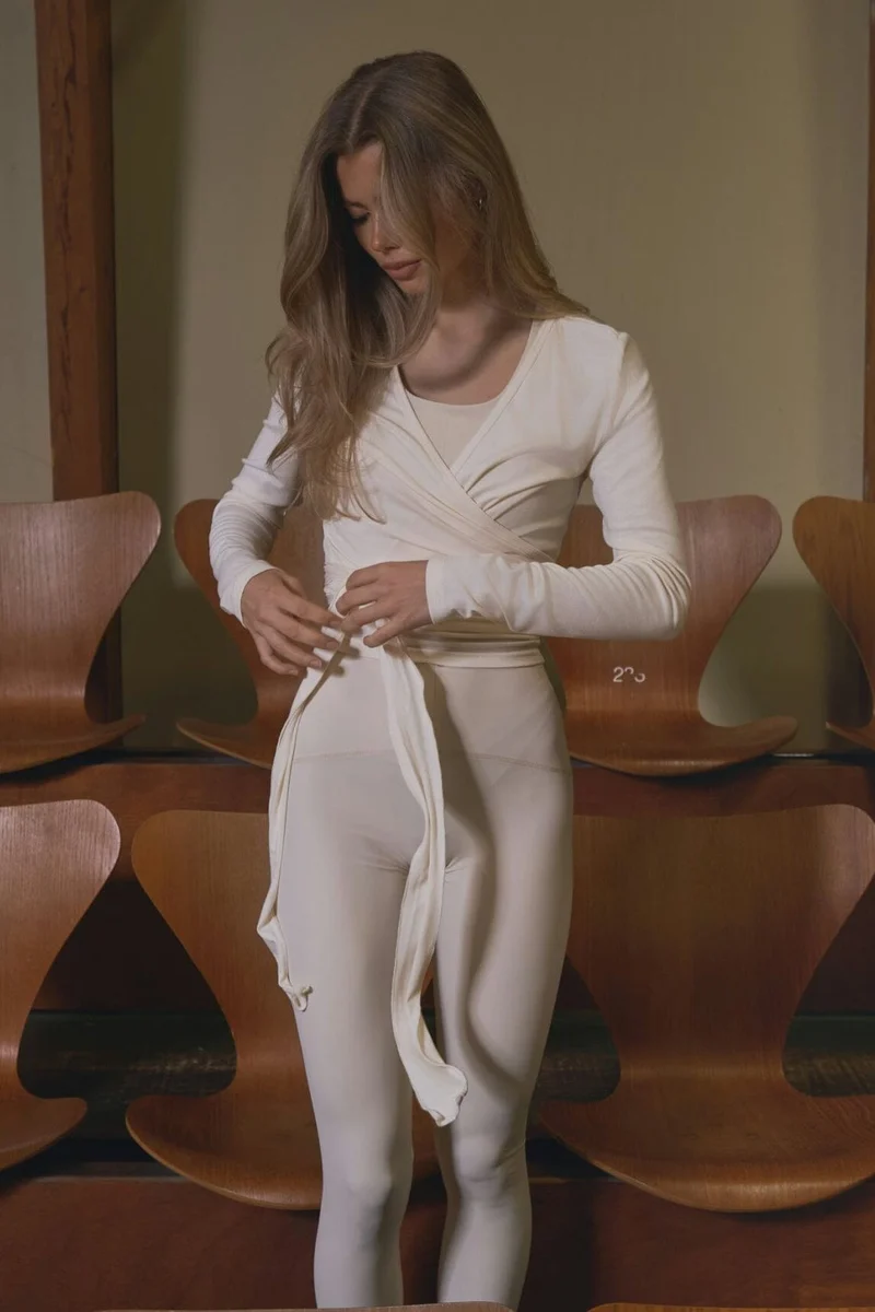 Neo Noir - Nia Jersey Wrap Blouse 165501 - 124 - Ivory
