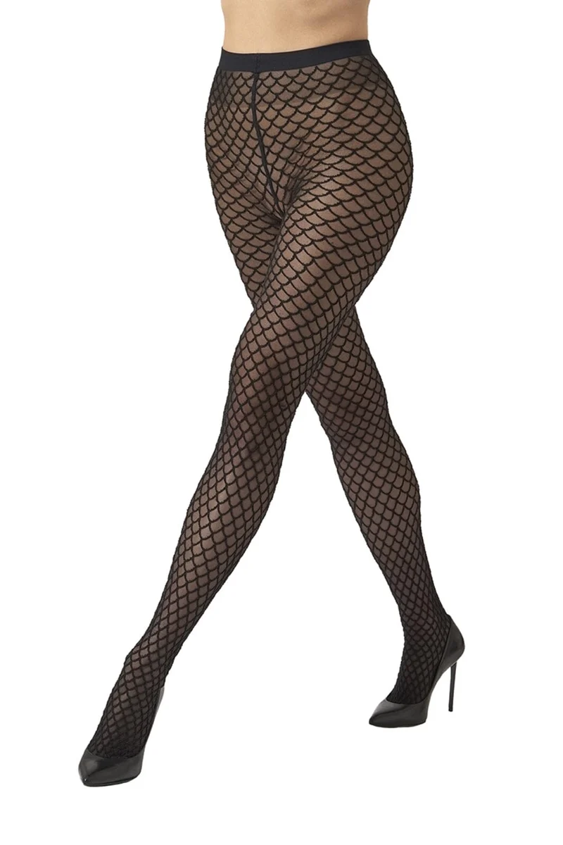 Wolford - Velvet Net Illusion Tights17650 - 9180 Black/black