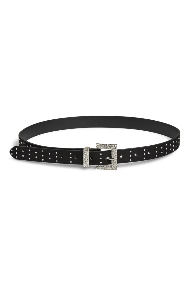 Pieces - Pcjayda Glitter Jeans Belt Bundle - 4836417 Black St1 Silver Stones
